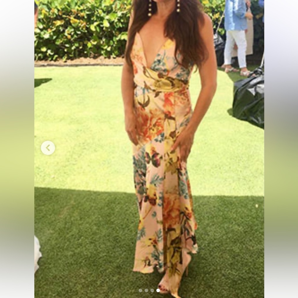 ASOS Flora V-Neck Maxi Dress Size 8 Tropical Evening Wedding Destination - Picture 2 of 14